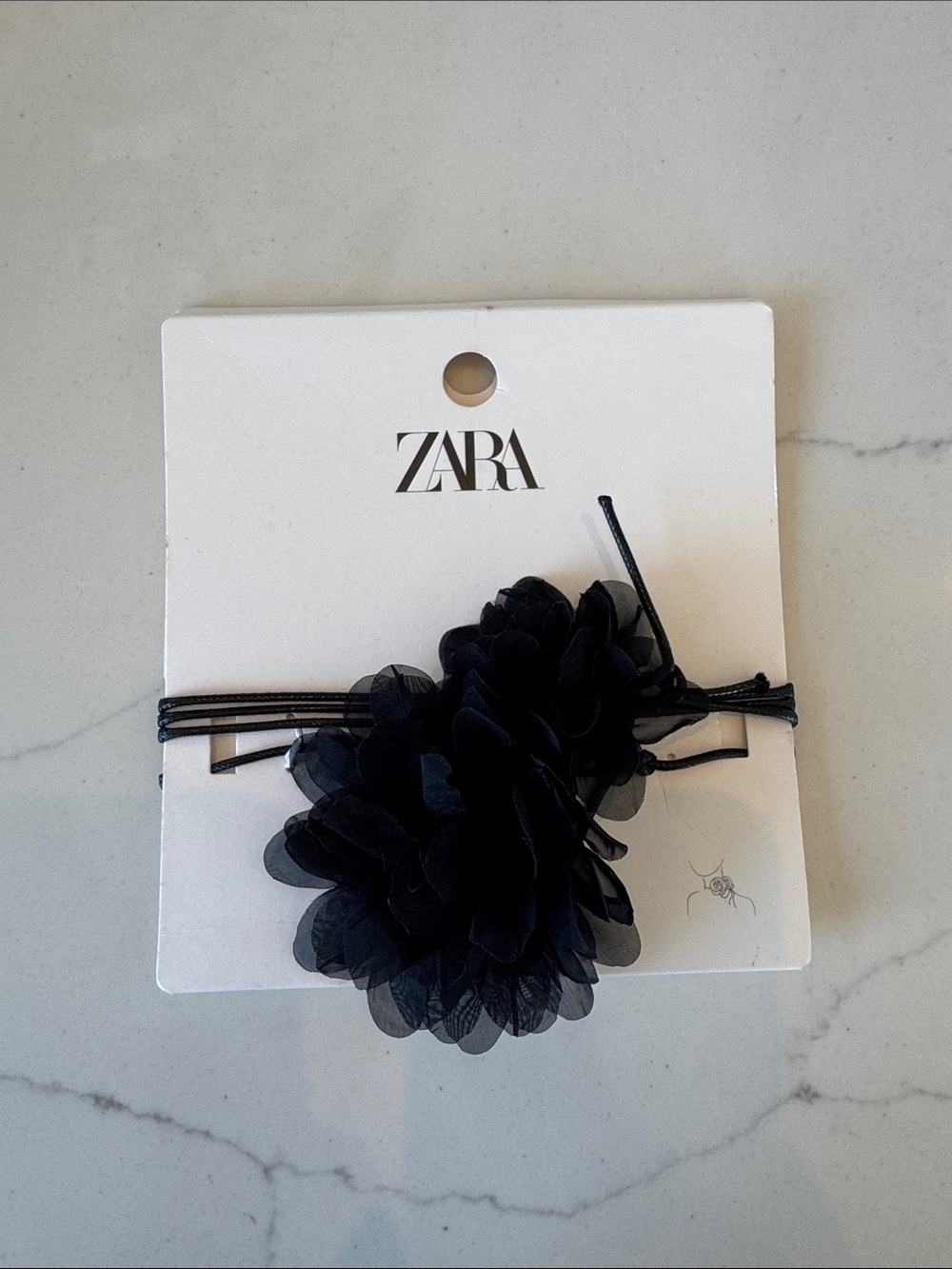 Zara Black Layered Flower Accessory